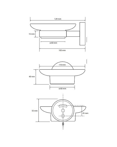Мыльница Bemeta Dark 104108040 Черная