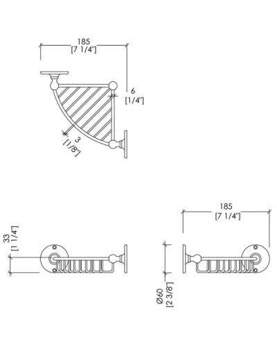 Полка угловая 18,5х18,5 см Devon&Devon Cavendish WM14CR