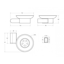Мыльница подвесная, стекло CEZARES STYLUS-SODS-IN