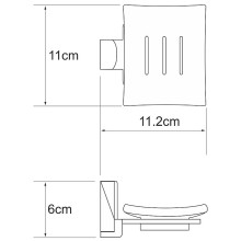 Мыльница WasserKRAFT Leine K-5029W Хром Белая