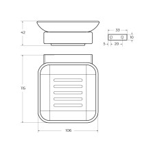 Мыльница подвесная, стекло CEZARES SLIDER-SODS-IN