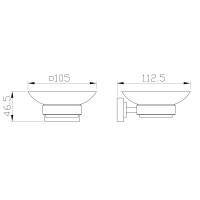 Мыльница с держателем WONZON & WOGHAND, Хром (WW-9722)
