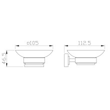 Мыльница с держателем WONZON & WOGHAND, Хром (WW-9722)
