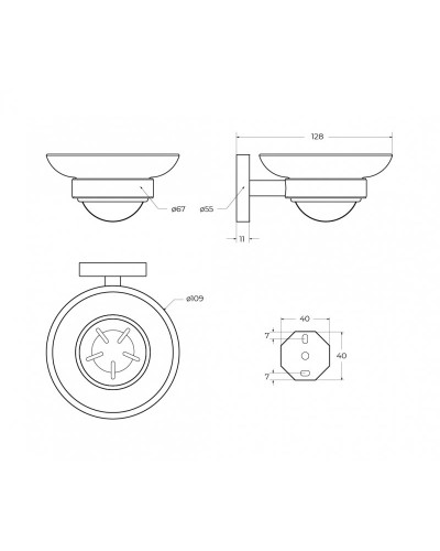 Мыльница подвесная, стекло CEZARES RELAX-SODS-GM