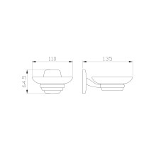 Мыльница с держателем WONZON & WOGHAND, Хром (WW-1201)