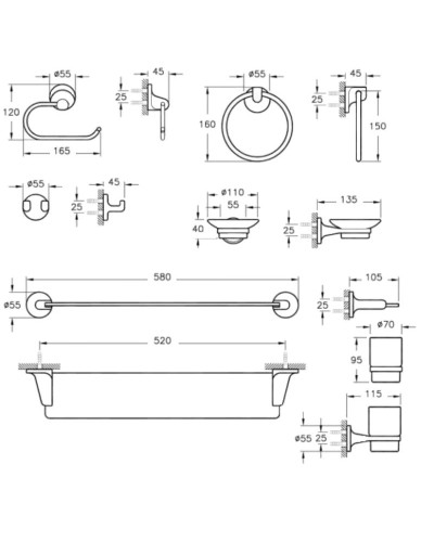 Набор аксессуаров (6 предметов) Vitra Marin A44924
