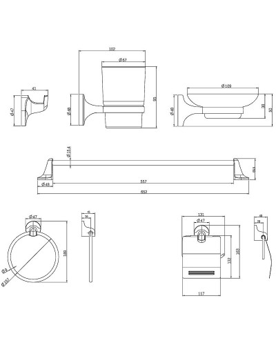 Набор аксессуаров для ванной Orange Y01-888cr Хром