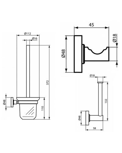 Набор аксессуаров для ванной Ideal Standard IOM A9246XG Черный шелк
