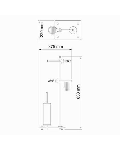 Напольная стойка WasserKRAFT Abens K-1264B Черная глянцевая