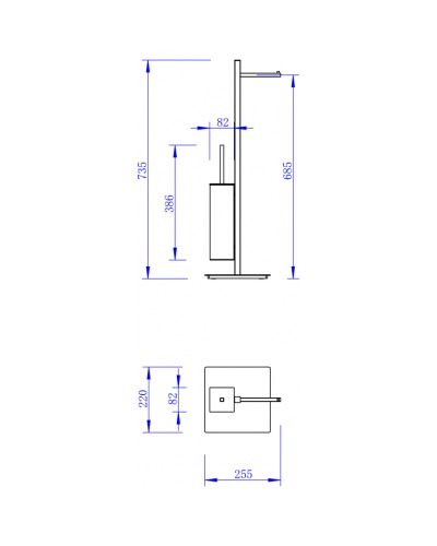 Стойка напольная Felice F 0312 cromo 25.5x22x73.5 см