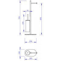 Стойка напольная Felice F 0411 cromo 26.3x15x73.5 см