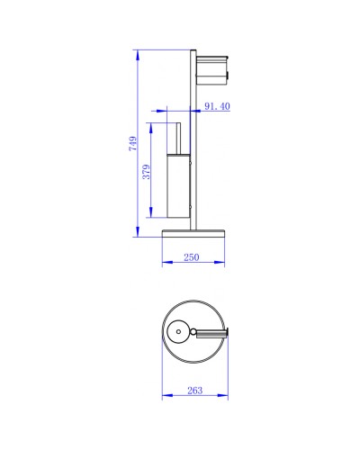 Стойка напольная Felice F 0510 B cromo bianco 26.3x25x74.9 см