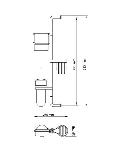 Подвесная стойка WasserKRAFT Isar K-1468 Темная бронза