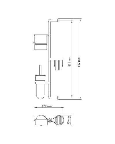 Подвесная стойка WasserKRAFT Ammer K-1448 Хром матовый