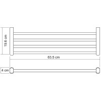 Полка для полотенец WasserKRAFT Berkel K-6811 Хром