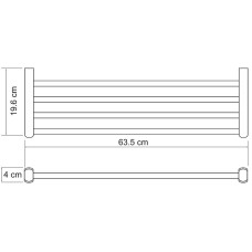 Полка для полотенец WasserKRAFT Berkel K-6811 Хром