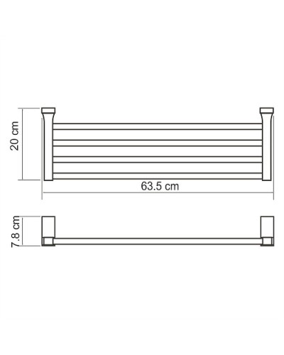 Полка для полотенец WasserKRAFT Lopau K-6011 Хром
