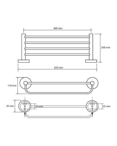 Полка для полотенец Bemeta Omega 104105072 Хром