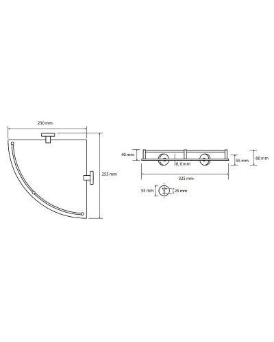 Стеклянная полка Bemeta Omega 104202162 угловая Хром
