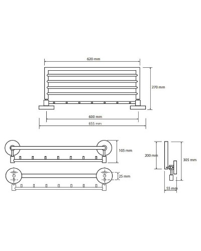 Полка для полотенец Bemeta Omega 104205162 Хром