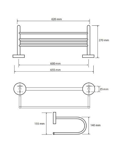Полка для полотенец Bemeta Omega 104205172 Хром