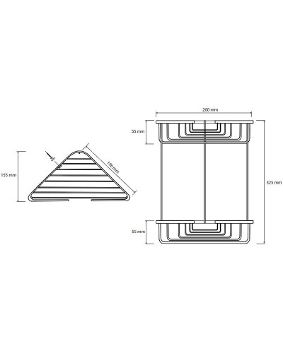 Полка корзина Bemeta Cytro 102308132 угловая Хром