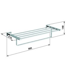 Полка для полотенец Bemeta Plaza 118104122 Хром