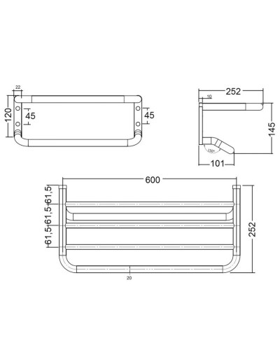 Полка для полотенец 60 см Kludi A-Xes 4898905