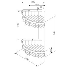 Полка корзина AM.PM Sense L A7452200 угловая Хром