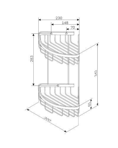 Полка корзина AM.PM Sense L A7452200 угловая Хром