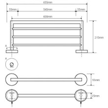Полка для полотенец 65,5 см Bemeta Neo 104205085