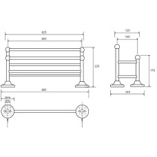 Полка для полотенец двойная 65,5 см Bemeta Retro 144302252