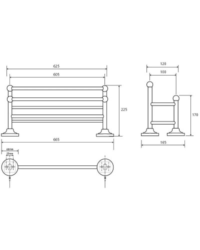 Полка для полотенец двойная 65,5 см Bemeta Retro 144302252