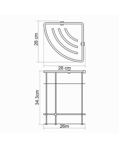 Полка корзина WasserKRAFT K-522 угловая Хром