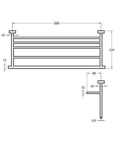 Полка для полотенец 60 см Jacob Delafon Eo E77882-CP