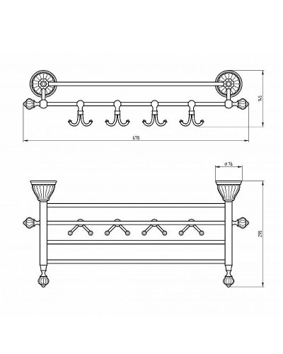 Полка для полотенец Migliore Olivia 17558 Хром Белый