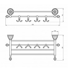 Полка для полотенец Migliore Olivia 17527 Золото Белый