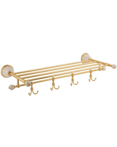Полка для полотенец Migliore Olivia 17527 Золото Белый