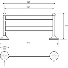 Полка для полотенец Bemeta Retro Gold and Сhrom 144202188 Золото Хром