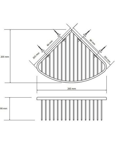 Полка корзина Bemeta Graphit 156208312 угловая Антрацит матовый