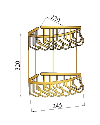 Угловая полка Boheme Brillante 10453 Хром