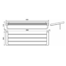Полка для полотенец Ravak 10° X07P563 Черная матовая