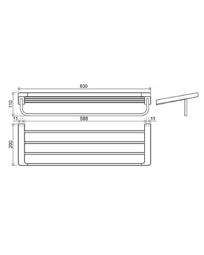 Полка для полотенец Ravak 10° X07P563 Черная матовая
