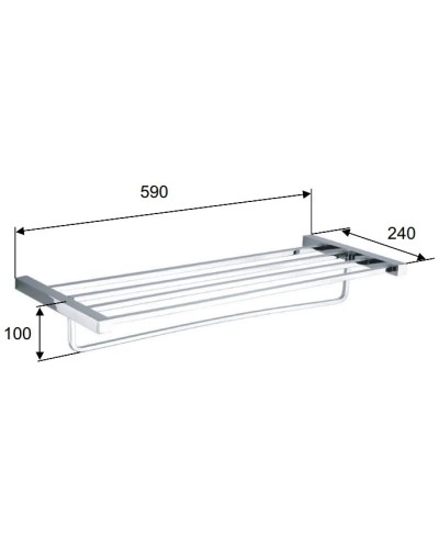 Полка для полотенец 59 см Remer SQ SQ70CR