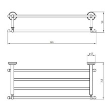 Полка для полотенец Migliore Mirella 17249 Хром