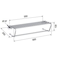 Полка для полотенец 60 см Remer Arte AR70CR
