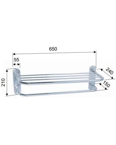 Полка для полотенец 65 см Remer Bagno RB470CR