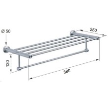 Полка для полотенец 58 см Remer Minimal Inox MI70INOXCR