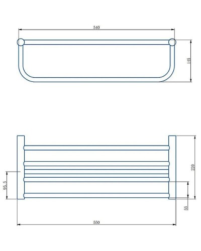Полка для полотенец Haiba HB8424 Хром