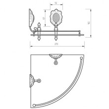 Стеклянная полка Migliore Cleopatra 16638 угловая Бронза